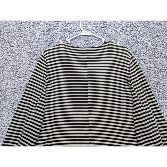 Soft Surroundings Calista Zip Up Cardigan Jacket Size 1X Zip Up Stripe Knit Gray - Picture 8 of 13
